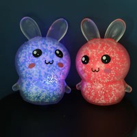 Jouet en mousse lapin à presser, lumineux LED clignotant, anti-stress, idéal pour les fêtes et Pâques