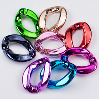 Chaînes cubaines en acrylique métallique dorées, argentées et noires de 17*23mm pour bijoux DIY et colliers pour animaux de compagnie