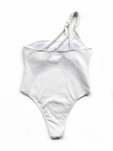 FYA1316 New One Shoulder Braided Women'<span class=keywords><strong>S</strong></span> Rib White Bikini One Piece Swimsuit free shipping - Product Image 4
