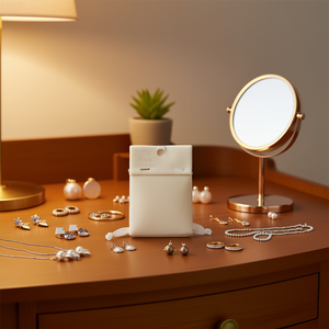 Borsa in velluto Ilan 6x8 cm avorio 2 pezzi per conservare gioielli - Product Image 2