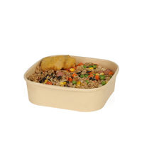 Contenants alimentaires jetables en papier kraft de 500 ml et 1300 ml avec couvercle pour plats chauds/froids, bols à soupe pour les fêtes