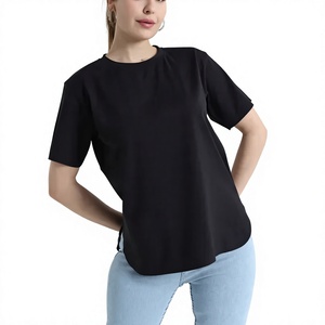 เสื้อยืดคอกลมผ้าถักสำหรับผู้หญิงไซส์ใหญ่ สีเขียวล้วน แขนปกติ เป็นมิตรต่อสิ่งแวดล้อม ระบายอากาศได้ดี กันยับ แห้งเร็ว สวมใส่สบาย - Product Image 1
