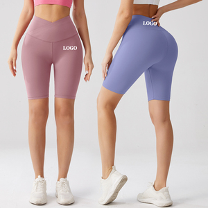 <span class=keywords><strong>Pantaloni</strong></span> da Yoga senza cuciture per allenamento con Logo personalizzato a vita alta per donne Leggings con sollevamento del sedere per la corsa e il ciclismo in stile Casual - Product Image 6