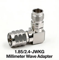 Adaptateur coaxial RF à angle droit 1,85/2,4-JWKG, mâle 1,85 mm vers femelle 2,4 mm, DC-50 GHz, connecteur à ondes millimétriques en acier inoxydable