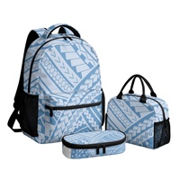 Fabricant OEM ODM – Ensemble de sacs à dos personnalisés (3 pièces) en polyester avec fermeture éclair et fermoir, style vintage, bandoulière arquée