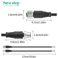 Adaptateur M12, câble de capteur d'aviation 25CM/0.8FT, connecteur rond industriel mâle/femelle 8 broches, signal IP67, extérieur