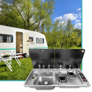 Évier de <span class=keywords><strong>camping</strong></span>-<span class=keywords><strong>car</strong></span> en acier inoxydable JDA 304 avec cuisinière à gaz à double brûleur intégrée, unité de cuisine pour <span class=keywords><strong>camping</strong></span>-<span class=keywords><strong>car</strong></span>, caravane et <span class=keywords><strong>camping</strong></span>-<span class=keywords><strong>car</strong></span> - Product Image 4
