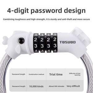 <span class=keywords><strong>Antivol</strong></span> à câble portable TOSUOD avec mot de passe, haute sécurité, <span class=keywords><strong>pour</strong></span> vélo de montagne et de route - Product Image 5