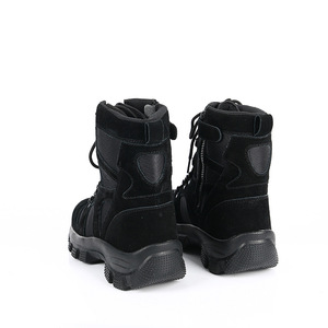 Bottes de randonnée tactiques en daim noir DF703, hautes, à lacets, imperméables, pour toutes les saisons, pour hommes - Product Image 4