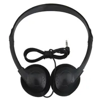 Kostenlose Probe Neues Produkt Verwendung für Telefon Schwarz Headset Kabel gebundener Kopfhörer 180 Grad rotierender Airline Einweg kopfhörer für Flugzeuge