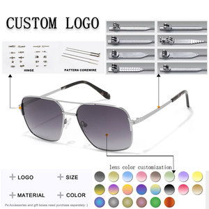 Gafas de Sol Rectangulares Estilo Piloto, Montura Metálica Completa, Lentes Marrones, Protección UV400, Unisex para Adultos - Product Image 2