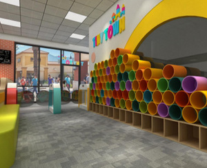 Casa de simulación de madera personalizada, patio de recreo interior, juego de rol para jardín de infantes y preescolar con Hospital, barbería - Product Image 6