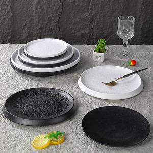 Steak <b>Plate</b> Round Melamine Solid Color Commercial Restaurant Serving Dish Party Use - Product Image 2