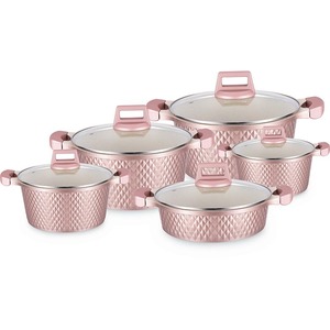 Glass <strong>Lid</strong> Sauce <strong>Pot</strong> Die Cast <strong>Small</strong> Diamond Kitchen Non Stick Cookware Set Marble Coating Cooking <strong>Pot</strong> Set - Product Image 3