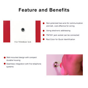 Módulo de Enchufe Telefónico para Sistema de Alarma contra Incendios TN7300, Direccionable, Certificado RoHS, Empotrado/Montaje en Pared - Product Image 3