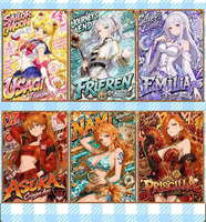 Vente en gros de figurines de personnage d'anime Waifu, grandes cartes A6, film nacré givré, boîte mystère, carton maître, figurines d'action, articles de vente au détail