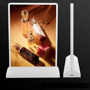 Caja de luz LED A4 A5, pantalla de escritorio de doble cara, cubierta acrílica de vidrio templado, soporte para publicidad de tarjeta de menú de restaurante - Product Image 4