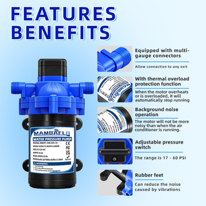 Pompe à diaphragme 12V/24V 4.0GPM 45PSI, pompe à eau <span class=keywords><strong>auto</strong></span>-<span class=keywords><strong>amorçante</strong></span> haute pression pour camping-car, yacht, marine Mambaflo 33 - Product Image 6