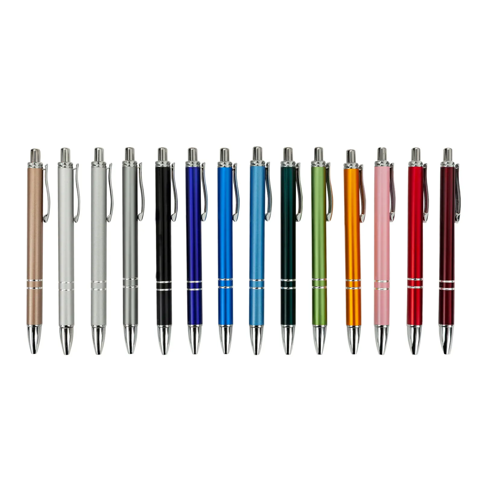 High Quality Fancy Luxury Metal Ball Point Pen Retractable Promotional 0.8mm/1.0mm Custom Logo Ballpoint Pens