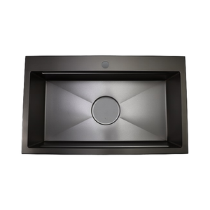 Rubinetto da cucina coreano in acciaio inossidabile nero opaco a serbatoio singolo grande, con design goffrato a grano di <span class=keywords><strong>miglio</strong></span> realizzato a mano, SUS304 - Product Image 2