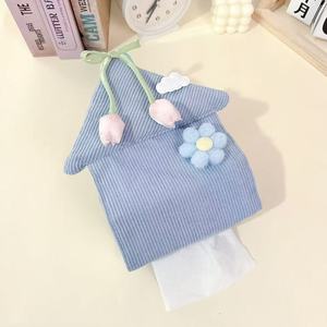 Bolsa de pañuelos de tela con diseño de casa azul de Chunzao, organizador de pañuelos colgante para uso doméstico - Product Image 2