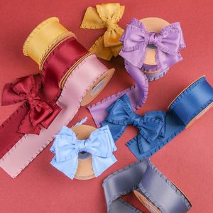 Vente en gros de matériaux pour <span class=keywords><strong>jupe</strong></span> en polyester tissé, bord à volants, nœud fait main, dentelle, accessoires vestimentaires - Product Image 4