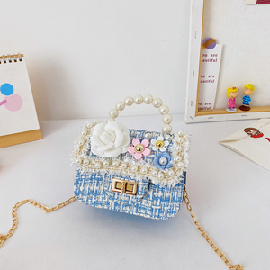 Bolso de Hombro Mini Floral con Perlas para Niñas, Monedero Infantil, Regalo, Venta Directa de Marca al por Mayor - Product Image 4