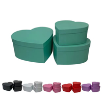 Ensemble de 7 boîtes cadeaux en forme de cœur couleur macaron, en papier couché gaufré recyclé