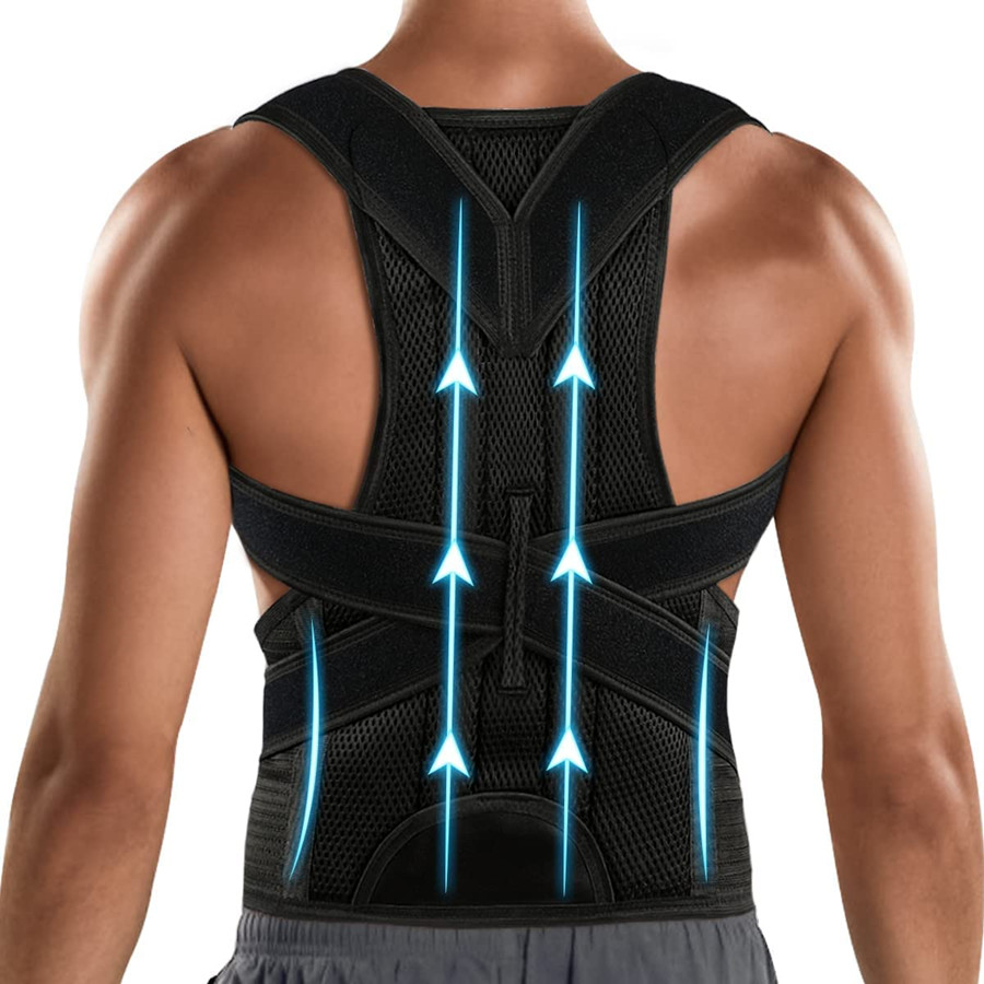 Hot Sale Breathable Adjustable Back Brace Lumbar Support Back Shoulder Brace Posture Corrector Vest Belt For Men Women