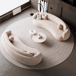 Cửa hàng quần áo khách sạn Văn phòng ký túc xá khu vực nghỉ ngơi với vật liệu làm đầy bọt biển căn hộ nhỏ Ba chỗ sofa hồ quang màu nâu Thẩm mỹ viện - Product Image 3