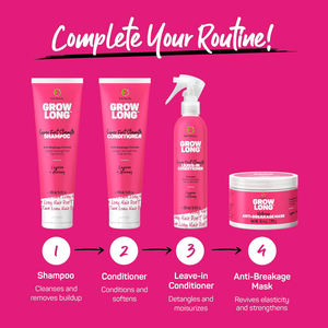 Après-shampoing sans rinçage OEM Grow Long à la caféine et au ginseng, spray super rapide, démêlant, anti-casse, contrôle des frisottis, pointes fourchues - Product Image 4