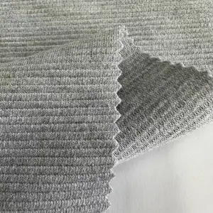 Factory Direct Knitted 60%Cotton 40%polyester Stripe Sofa Fabric Solid CVC Ottoman Rib Fabric For Trousers And Sportswear
