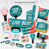Proveedor de artículos promocionales personalizados para eventos, artículos para fanáticos de festivales de música con impresión de logotipo para promoción de conciertos y kit de regalos para el público.