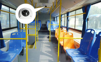 Caméra BRvision au design unique, anti-vandalisme, dôme blanc, avec vision nocturne IR LED étanche IP66k, boîtier en alliage d'aluminium pour bus