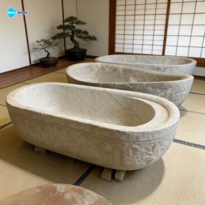 Baignoire autoportante en marbre naturel de haute qualité, grande taille, sur mesure, <span class=keywords><strong>prix</strong></span> de gros, fabriquée en usine - Product Image 1