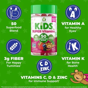 Bán buôn tùy chỉnh trẻ em Vitamin tổng hợp Gummies vitamine C trẻ em Gummies Vitamin cho trẻ em