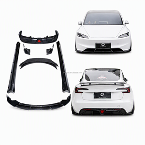 ชุดแต่งกันชนหน้าคาร์บอนสีดำสไตล์ CMST คุณภาพสูงสำหรับ Tesla Model 3 รุ่นแรก พร้อมลิ้นกันชนหน้า สเกิร์ตข้าง ดิฟฟิวเซอร์ และสปอยเลอร์ - Product Image 1