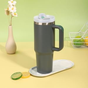 40oz H2.0 <b>Handle</b> <b>Travel</b> Car <b>Mug</b> Vacuum Tumbler Lid Straw Non-Slip ODM OEM Custom Color - Product Image 1