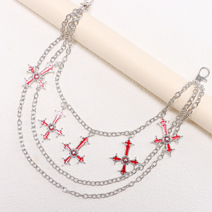 Chaîne de taille croisée en alliage de zinc, pendentif multicouche style hip-hop, chaîne de pantalon pour usage quotidien - Product Image 4