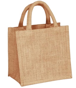Sac en jute réutilisable et recyclable avec poignée longue, idéal pour l'emballage, le stockage et les cadeaux, personnalisable avec impression, vente en gros directe usine - Product Image 1