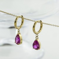 Pendientes de Mujer de Acero Inoxidable 316L de Alta Calidad, Estilo Europeo de Lujo Ligero, con Circonitas Multicolores
