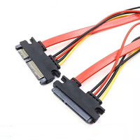 Cable de Extensión Sata 7+15 con Aislamiento de PVC, Clasificación IP67, Macho a Hembra, para Datos y Energía, para Computadora, Electrodomésticos y Motocicleta