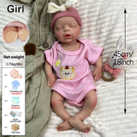 Poupée Reborn en Silicone Sûre pour Enfants de 18 Pouces, Non Toxique, Hypoallergénique, Corps Souple, Bébé Fille pour Jeux d'Enfants et Centres d'Éducation Précoce