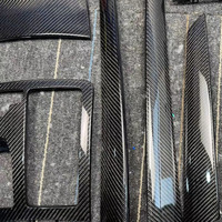 Kit de garnitures intérieures en fibre de carbone véritable pour Mercedes Benz Classe C W204 2008 à 2014, autocollants pour console, tableau de bord et portières
