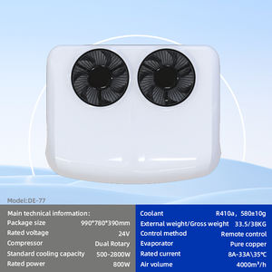 เครื่องปรับอากาศ DC สำหรับรถบรรทุกรถตู้ RVs 24V 2800W พัดลมระบายความร้อนพัดลมคู่สำหรับจอดรถที่หลังคารถ - Product Image 2