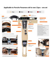 Juego de 13 piezas de reproductor de DVD para coche, reproductor Multimedia de navegación para Porsche Panamera 2010-2017, modificación completa Carplay
