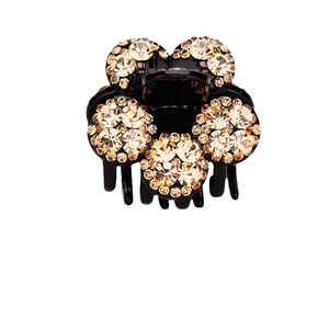 Pince à cheveux moyenne 5 cm en plastique avec strass, pour <span class=keywords><strong>femme</strong></span>, à maintien supérieur, élégante et douce, pour usage quotidien - Product Image 1