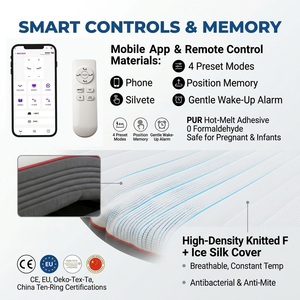 Lit intelligent multifonctionnel avec contrôle par application, matelas en mousse à mémoire de forme taille King, certifié CE/ISO, lit intelligent OEM S1 pour appartement et maison - Product Image 3