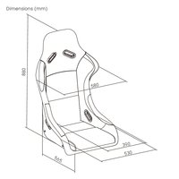 Siège de cockpit de simulation de course LRS07-BS-KP03 en tissu de coton de taille standard, style siège de voiture de course, pour bases de simulateur de course
