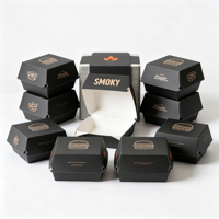 OOLIMAPACK Boîtes à hamburgers personnalisées noires très vendues, emballage pour restauration rapide, boîtes en carton pour hamburgers